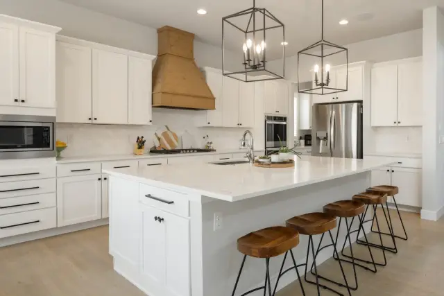 Guest-ready vacation rental kitchen after turnover cleaning